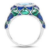 3.25 Carat Genuine Swiss Blue Topaz .925 Sterling Silver Ring