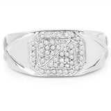 14K White Gold Plated 0.24 Carat Genuine White Diamond .925 Sterling Silver Ring