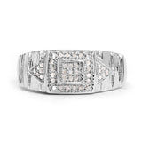 14K White Gold Plated 0.21 Carat Genuine White Diamond .925 Sterling Silver Ring