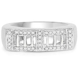14K Yellow Gold Plated 0.19 Carat Genuine White Diamond .925 Sterling Silver Ring