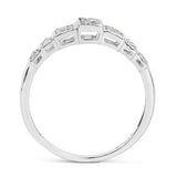 14K White Gold Plated 0.26 Carat Genuine White Diamond .925 Sterling Silver Ring