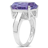 6.10 Carat Genuine Amethyst .925 Sterling Silver Ring
