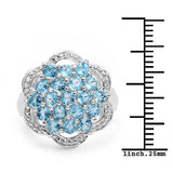 1.90 Carat Genuine Swiss Blue Topaz .925 Sterling Silver Ring