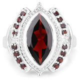 4.06 Carat Genuine Garnet .925 Sterling Silver Ring