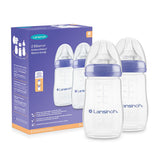 Lansinoh NaturalWave Baby Bottle Set (2 x 240ml): Anti-Colic, BPA-Free, Eases Transition from Breast to Bottle & Prevents Nipple Confusion