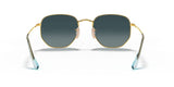 Ray-Ban 0RB3548N Hexagonal Blue Lens Metal Sunglasses 51mm