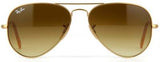 Ray-Ban 3025 Aviator Gold Metal Gradient Brown Sunglasses 58mm