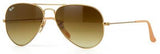 Ray-Ban 3025 Aviator Gold Metal Gradient Brown Sunglasses 58mm