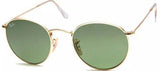 Ray-Ban 3447 001 Round Metal Sunglasses with Green Lenses 47mm