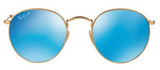 Ray-Ban 3447 112/4L Round Metal Blue Mirror Sunglasses 50mm