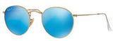 Ray-Ban 3447 112/4L Round Metal Blue Mirror Sunglasses 50mm