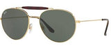 Ray-Ban 3540 001 Gold Metal Round Sunglasses 56mm
