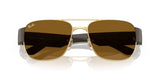 Ray-Ban 0RB3756 001/3359 Men's Metal Sunglasses with Brown Lenses