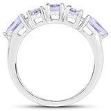 2.33 Carat Genuine Tanzanite .925 Sterling Silver Ring