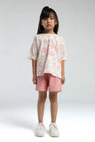 Roly Poly Girls Shorts Set Beige Breathable Cotton Blend