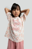 Roly Poly Girls Shorts Set Beige Breathable Cotton Blend