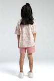 Roly Poly Girls Shorts Set Beige Breathable Cotton Blend