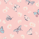 Pink Butterfly Daisy Bamboo Ruffle Footie
