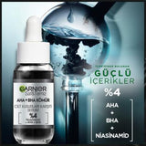 Garnier Face Serum - AHA BHA Charcoal Serum with Niacinamide for Acne Treatment and Skin Imperfections