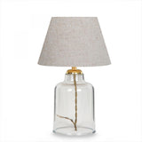Homing Table Lamp with Crystal Plastic Body and Fabric Shade - Energy-Efficient LED Lighting Solution