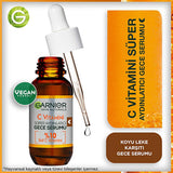 Garnier Vitamin C Face Serum - Brightening & Anti-aging Night Serum with Hyaluronic Acid