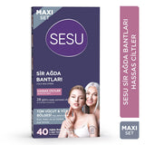 Sesu Sensitive Skin Wax Strips Set - 40 Count, Sugar-Free, Easy Hair Removal for Body & Face