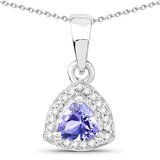 3.22 Carat Genuine Tanzanite & White Topaz .925 Sterling Silver Ring