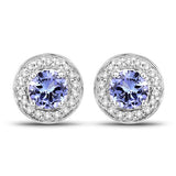 3.22 Carat Genuine Tanzanite & White Topaz .925 Sterling Silver Ring