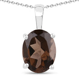 3.14 Carat Genuine Smoky Quartz .925 Sterling Silver Jewelry Set