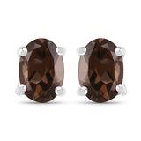 3.14 Carat Genuine Smoky Quartz .925 Sterling Silver Jewelry Set