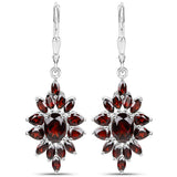 20.24 Carat Genuine Garnet .925 Sterling Silver 3 Piece Jewelry Set (Ring, Earrings, and Pendant w/ Chain)
