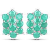 6.60 Carat Genuine Emerald .925 Sterling Silver 3 Piece Jewelry Set (Ring, Earrings, and Pendant w/ Chain)