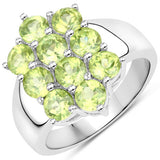 6.80 Carat Genuine Peridot .925 Sterling Silver 3 Piece Jewelry Set (Ring, Earrings, and Pendant w/ Chain)