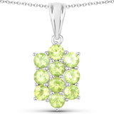 6.80 Carat Genuine Peridot .925 Sterling Silver 3 Piece Jewelry Set (Ring, Earrings, and Pendant w/ Chain)