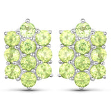 6.80 Carat Genuine Peridot .925 Sterling Silver 3 Piece Jewelry Set (Ring, Earrings, and Pendant w/ Chain)