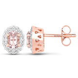 1.98 Carat Genuine Morganite and White Topaz .925 Sterling Silver 3 Piece Jewelry Set (Ring, Earrings, and Pendant w/ Chain)