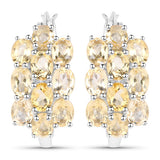 8.32 Carat Genuine Citrine .925 Sterling Silver 3 Piece Jewelry Set (Ring, Earrings, and Pendant w/ Chain)