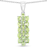 8.84 Carat Genuine Peridot .925 Sterling Silver 3 Piece Jewelry Set (Ring, Earrings, and Pendant w/ Chain)