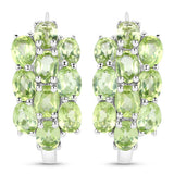 8.84 Carat Genuine Peridot .925 Sterling Silver 3 Piece Jewelry Set (Ring, Earrings, and Pendant w/ Chain)