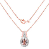 2.28 Carat Genuine Morganite and White Topaz .925 Sterling Silver 3 Piece Jewelry Set (Ring, Earrings, and Pendant w/ Chain)