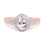 2.28 Carat Genuine Morganite and White Topaz .925 Sterling Silver 3 Piece Jewelry Set (Ring, Earrings, and Pendant w/ Chain)
