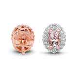 2.28 Carat Genuine Morganite and White Topaz .925 Sterling Silver 3 Piece Jewelry Set (Ring, Earrings, and Pendant w/ Chain)