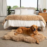PupRug® Luxe Faux Fur Orthopedic Dog Bed -  Plush Sheep Tan