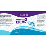 Life In Omega Omega 3 Fish Oil Capsules for Adults - Dietary Supplement for Heart Health Support