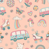 Retro Roller Skates Summer Pajama Set