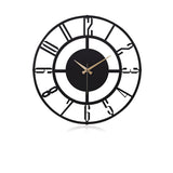 Muyika 50cm Metal Black Wall Clock - Silent Sweep Mechanism, Modern Decor