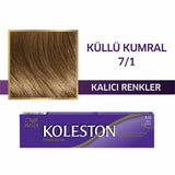 Wella Koleston Hair Dye - Easy Application, Long-Lasting Color, Grey Coverage - 7/1 Küllü Kumral