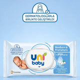 Uni Baby Newborn & Premature Wipes for Sensitive Skin 3x40