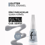 Flormar Glitter Holographic Silver Semi-Sheer Nail Polish 11ml