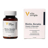 Vita Simple Biotin & Keratin Hair Support Supplement 30 Tablets